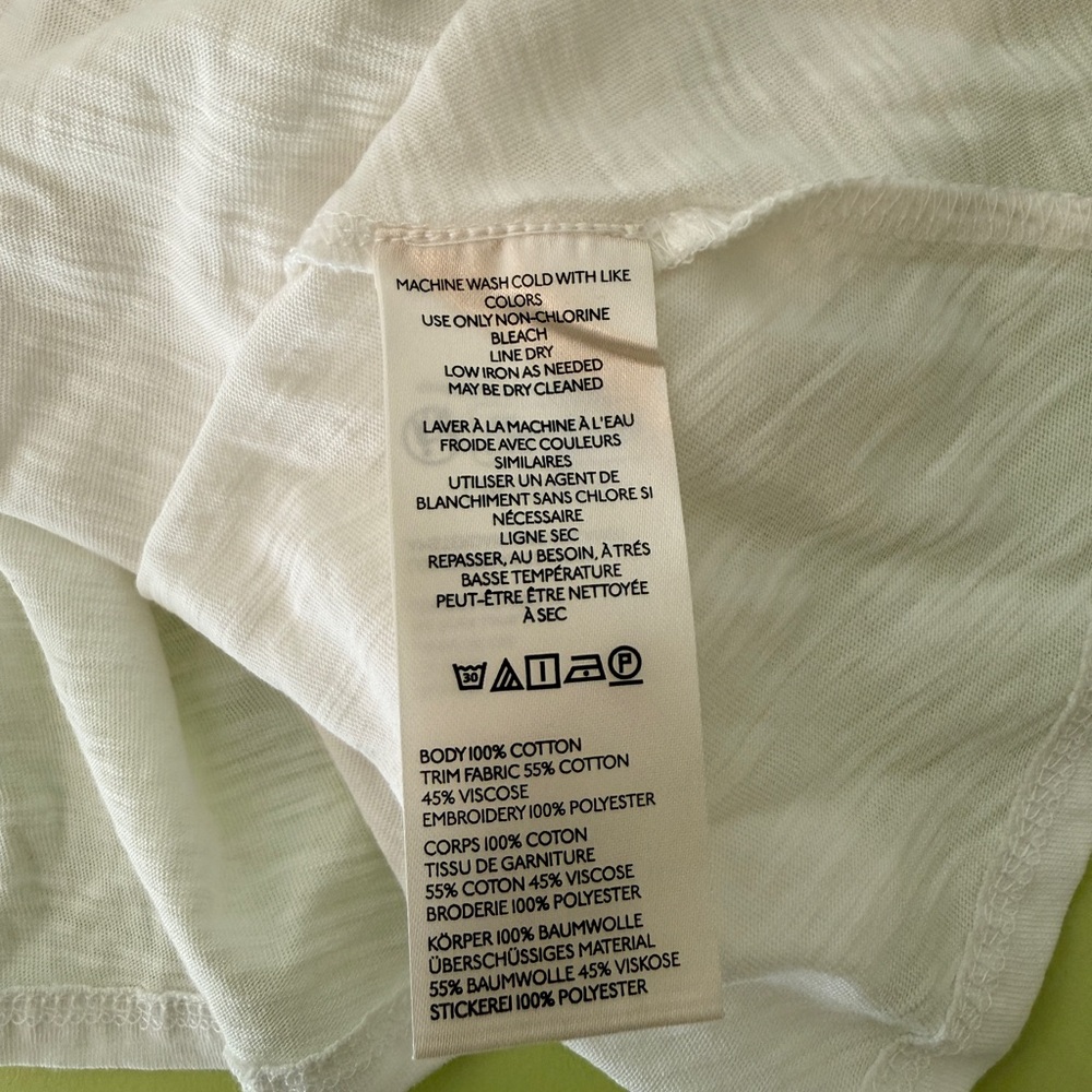 Anthropologie Embroidered White Blouse, Size Small - Picture 4 of 5